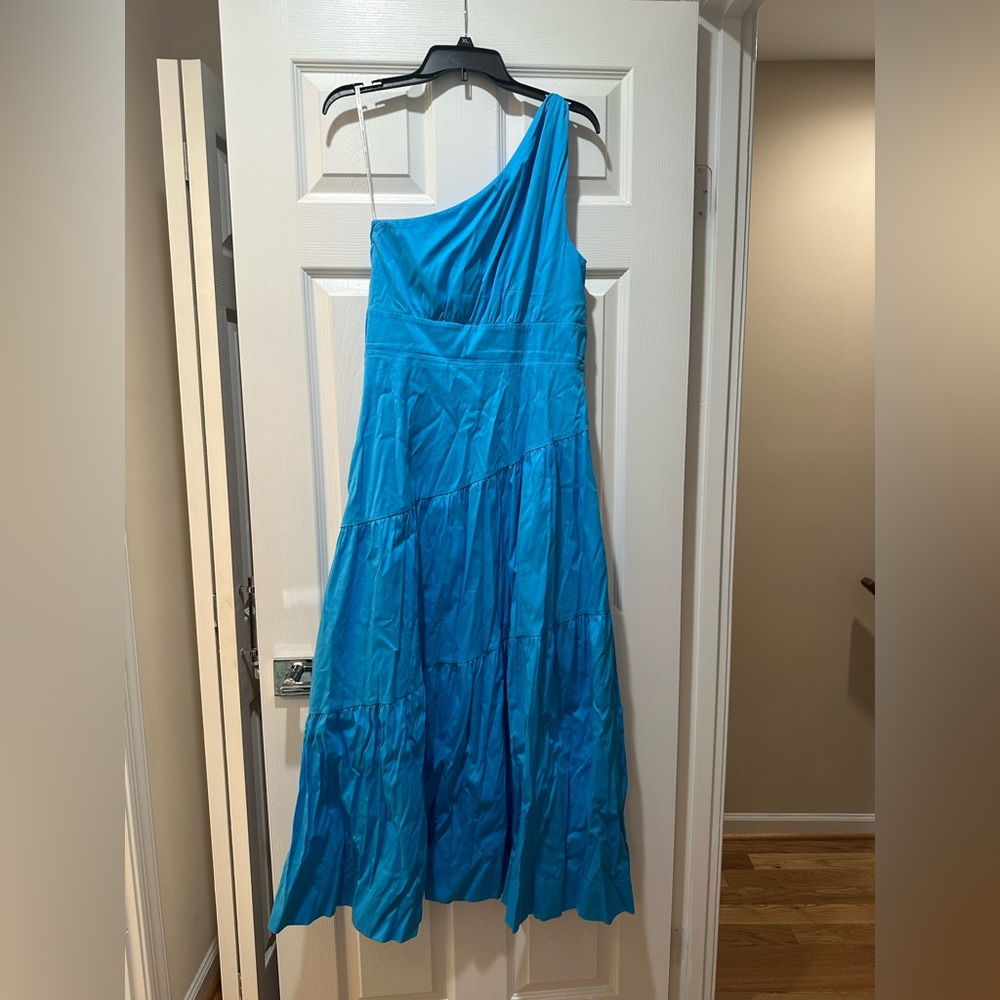 Elegant Blue One-Shoulder Aegean goddess Dress